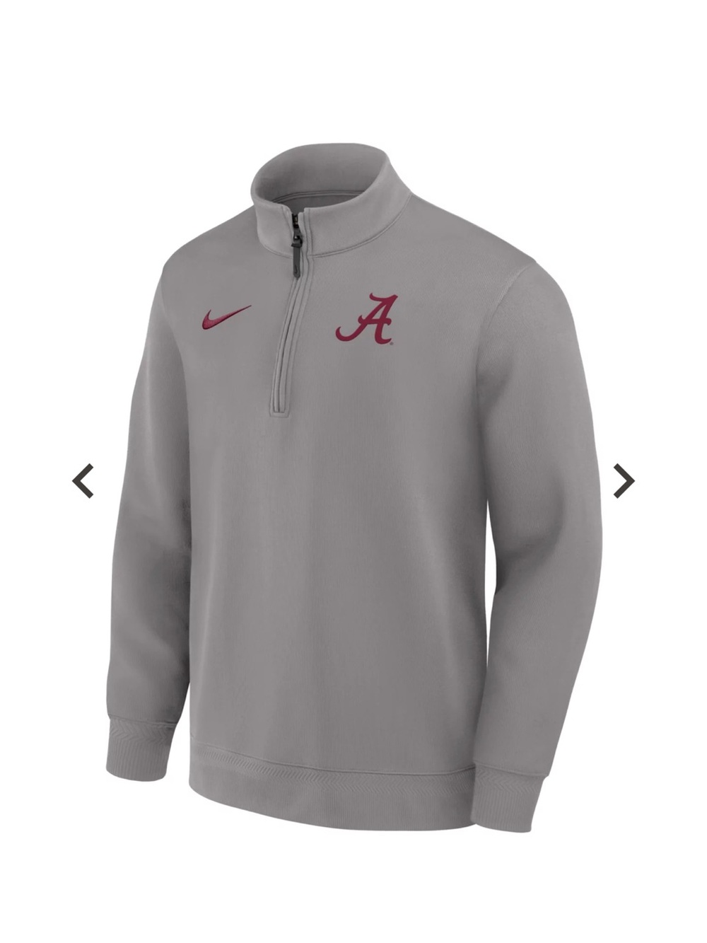 Nike Grey Quarter-Zip Pullover with Crimson Logo